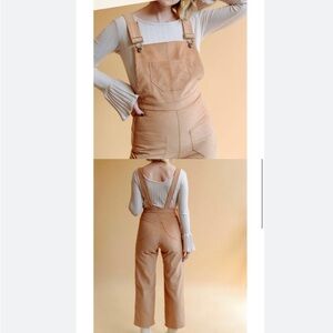 Camel corduroy overalls with size zip